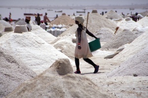 Mounds of salt in Lac Retba, Senegal - herr_hartmann